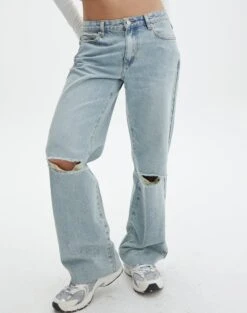 Low Rise Ripped Straight Leg Jean -GLASSONS CLOTHING aimee low rise straight jean venice vintage wash full jd54235prip