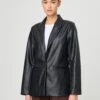 Faux Leather Blazer