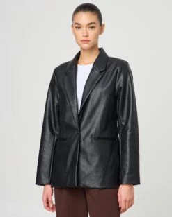 Faux Leather Blazer