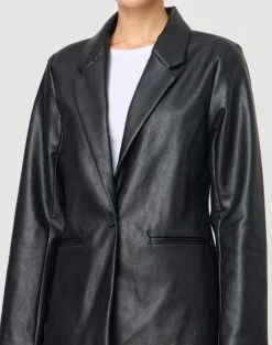 Faux Leather Blazer 25 Faux Leather Blazer -GLASSONS CLOTHING alexis 80s blazer black imageback jw45878pu