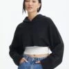 Hooded Cropped Knit 2 Hooded Cropped Knit -GLASSONS CLOTHING ally hooded crop black front kl90069rpol