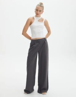 Cut Out Ribbed Tank Top -GLASSONS CLOTHING alutha asym knit top milk full kv143264vn