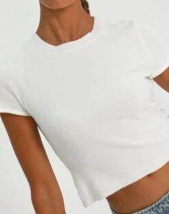 Cropped Cap Sleeve Knit Top -GLASSONS CLOTHING aria cap sleeve knit top milk imageback ks106650sf