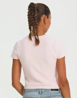 Cropped Cap Sleeve Knit Top -GLASSONS CLOTHING aria cap sleeve knit top rose and thorne back ks106650sf