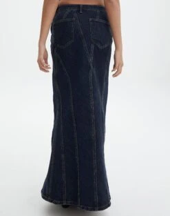 Panelled Denim Maxi Skirt -GLASSONS CLOTHING arizona midi skirt last rodeo indigo back sl91950dnm