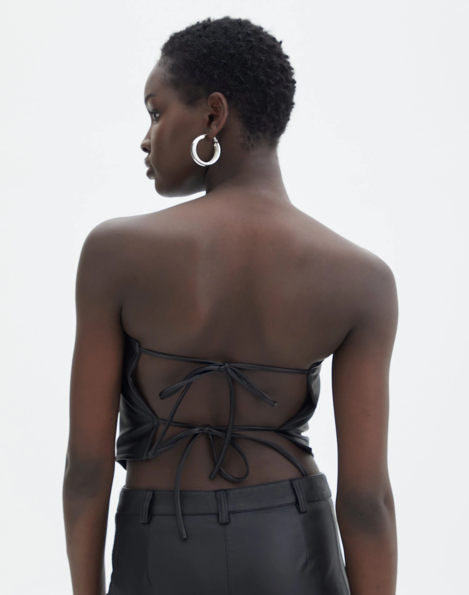 Faux Leather Tie Back Scarf Top 5 Faux Leather Tie Back Scarf Top - Image 3