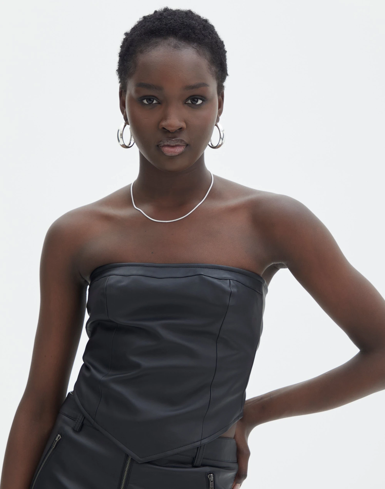 Faux Leather Tie Back Scarf Top 3 Faux Leather Tie Back Scarf Top