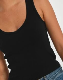 V Neck Tank 25 V Neck Tank -GLASSONS CLOTHING awhina v neck tank black imageback tv79336orib