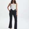 High Waisted Tailored Flare Pants 2 High Waisted Tailored Flare Pants -GLASSONS CLOTHING bali tailored pant black front pw120212pln