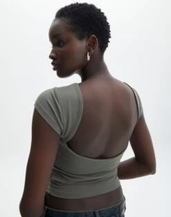 Supersoft Backless Short Sleeve Top 35 Supersoft Backless Short Sleeve Top -GLASSONS CLOTHING bayley backless top cypress back ts73693pch