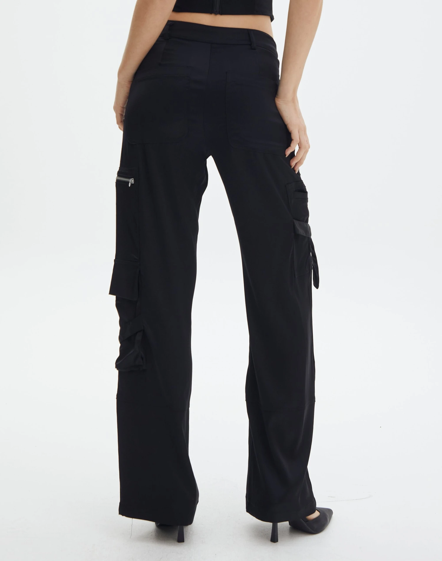 Satin Zip Pocket Cargo Pants 6 Satin Zip Pocket Cargo Pants - Image 4
