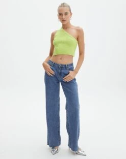 One Shoulder Open Back Strappy Tank -GLASSONS CLOTHING bibby backless knit main squeeze full kv94524knt