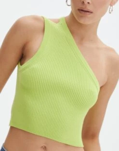 One Shoulder Open Back Strappy Tank -GLASSONS CLOTHING bibby backless knit main squeeze imageback kv94524knt