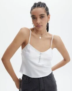 Foldover Zip Tube Top 35 Foldover Zip Tube Top -GLASSONS CLOTHING bill button blouse milk front bv73044sat