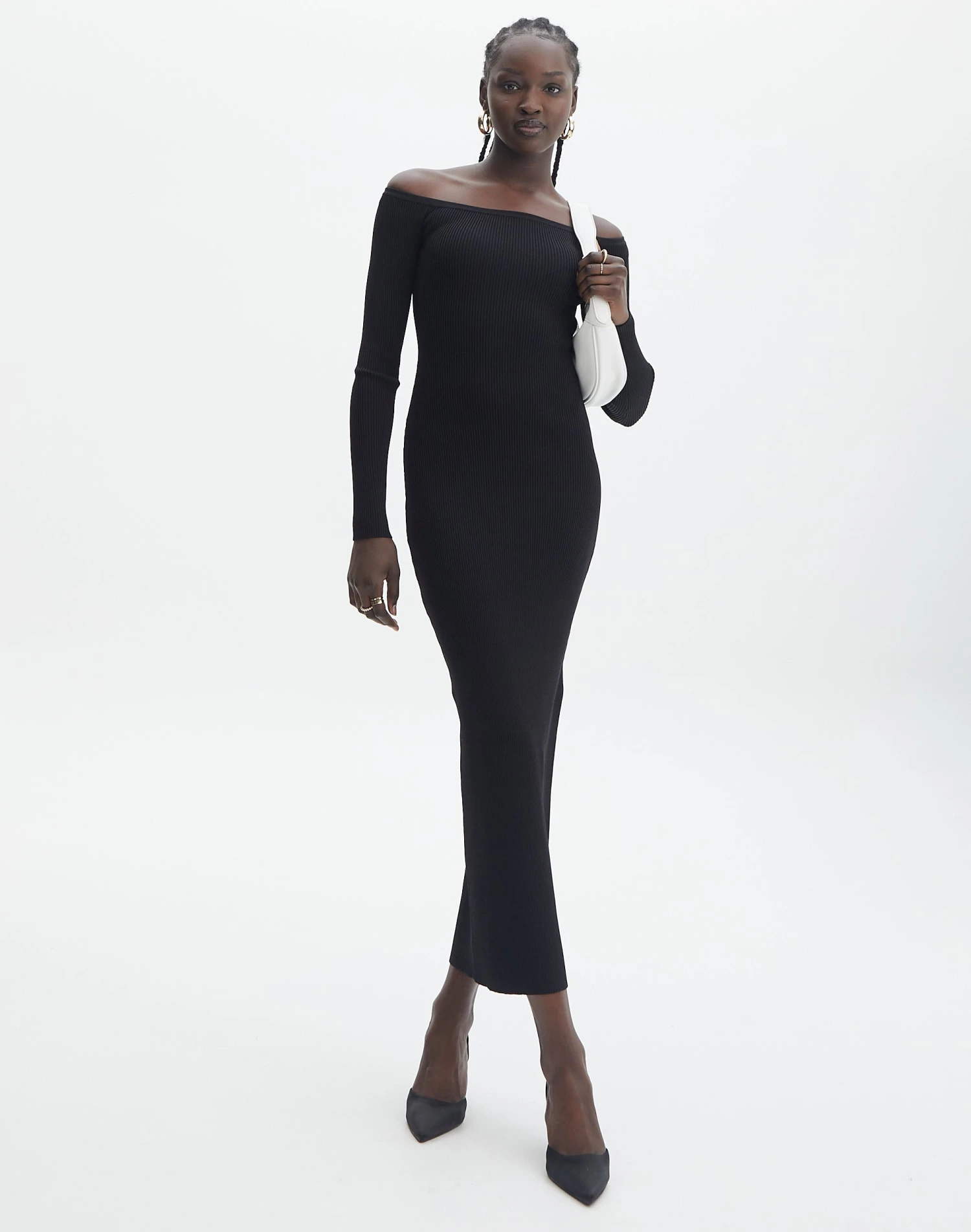 Ribbed Off Shoulder Long Sleeve Maxi Dress 4 Ribbed Off Shoulder Long Sleeve Maxi Dress - Image 2