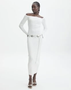 Ribbed Off Shoulder Long Sleeve Maxi Dress 33 Ribbed Off Shoulder Long Sleeve Maxi Dress -GLASSONS CLOTHING boston bardot knit dress milk full kd109828rib