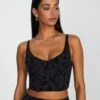 Burnout Hook & Eye Corset Top -GLASSONS CLOTHING brooklyn burnout bralette vine burnout front ut109844vbo 2