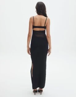 Knit Cut Out Maxi Dress -GLASSONS CLOTHING camilla cut out knit dress black back kd90580knt