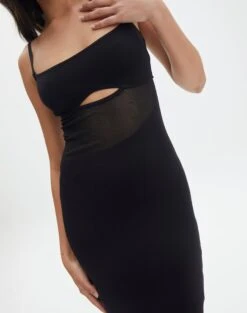 Knit Cut Out Maxi Dress -GLASSONS CLOTHING camilla cut out knit dress black imageback kd90580knt