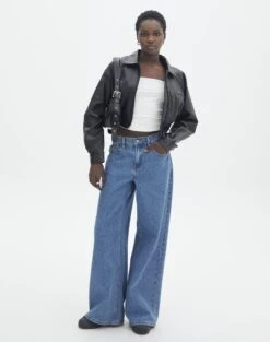 Cropped Faux Leather Bomber Jacket -GLASSONS CLOTHING camryn cropped pu bomber jacket black full jw75420pu