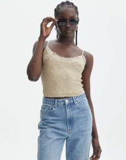 Brass Circle Detail Belt 37 Brass Circle Detail Belt -GLASSONS CLOTHING candice lace trim knit cami neutralgold front kv110820knt 1