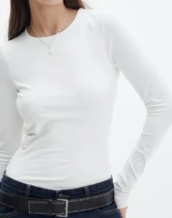 Supersoft Backless Long Sleeve Bodysuit -GLASSONS CLOTHING cassidy cut out bodysuit milk imageback tb118064pch