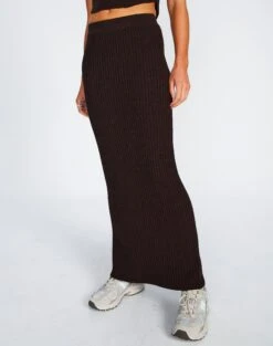 Ribbed Knit Maxi Skirt -GLASSONS CLOTHING co astor textured knit midi skirt its soy cute full sl109352knt