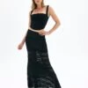 Textured Asymmetrical Panel Maxi Skirt -GLASSONS CLOTHING co cally asymmetrical panel skirt black front sl74526tex