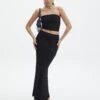 Textured Slim-fit Maxi Skirt -GLASSONS CLOTHING co ceejay textured maxi skirt black front sl105516tex