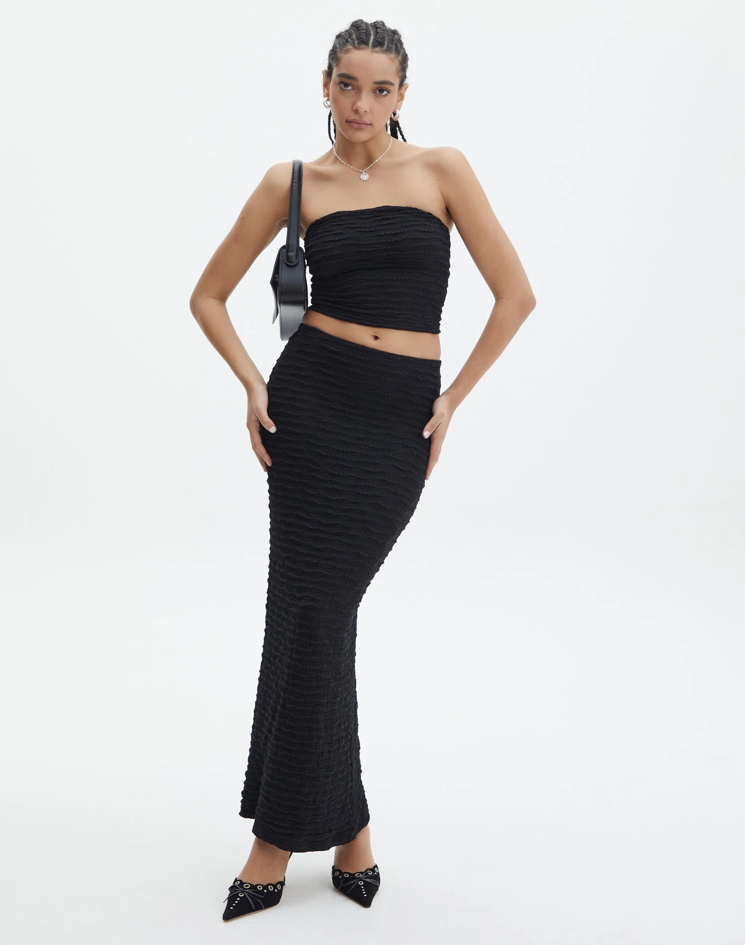 Textured Slim-fit Maxi Skirt 3 Textured Slim-fit Maxi Skirt
