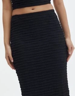 Textured Slim-fit Maxi Skirt 25 Textured Slim-fit Maxi Skirt -GLASSONS CLOTHING co ceejay textured maxi skirt black imageback sl105516tex