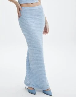 Textured Slim-fit Maxi Skirt 34 Textured Slim-fit Maxi Skirt -GLASSONS CLOTHING co ceejay textured maxi skirt blue melody full sl105516tex
