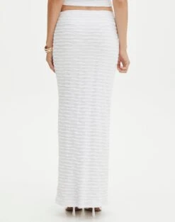 Textured Slim-fit Maxi Skirt 30 Textured Slim-fit Maxi Skirt -GLASSONS CLOTHING co ceejay textured maxi skirt white back sl105516tex