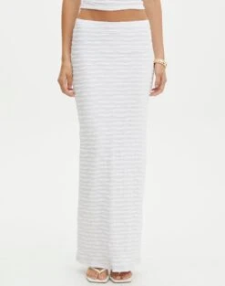 Textured Slim-fit Maxi Skirt 28 Textured Slim-fit Maxi Skirt -GLASSONS CLOTHING co ceejay textured maxi skirt white full sl105516tex