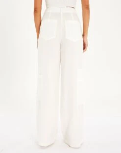 High Rise Wide Leg Cargo Pant -GLASSONS CLOTHING co cora cargo pant milk back pw60273vis