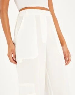 High Rise Wide Leg Cargo Pant -GLASSONS CLOTHING co cora cargo pant milk imageback pw60273vis