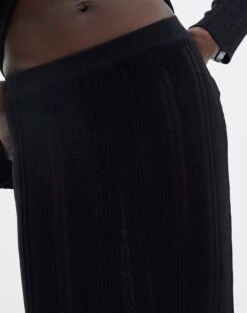 Sheer Ladder Knit Maxi Skirt -GLASSONS CLOTHING co lidia knit maxi skirt black imageback sl124834knt