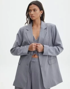 Oversized Pinstripe Blazer