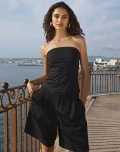 Active Seamless Bike Short -GLASSONS CLOTHING co loretta longline tailored short black front sw125303pln