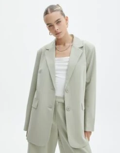 Oversized Blazer 27 Oversized Blazer -GLASSONS CLOTHING co loretta oversized blazer jacket suit mist front jw51337zhe