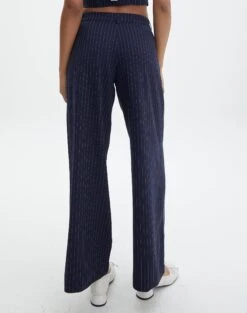Mid Rise Pinstripe Wide Leg Pant -GLASSONS CLOTHING co loretta pinstripe tailored pant navy pinstripe back pw51730pst