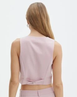 Tailored V Neck Vest -GLASSONS CLOTHING co loretta waistcoat baby suit back bv65137pln