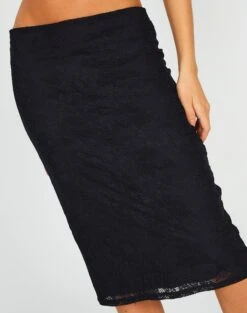 Lace Midi Slip Skirt -GLASSONS CLOTHING co lorna lace midi skirt blackblack imageback sl108106lac