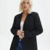 Tailored Oversized Blazer -GLASSONS CLOTHING co marly one button blazer black front jw74948pln 5