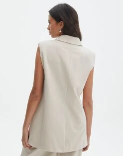 Tailored Oversized Vest -GLASSONS CLOTHING co marly sleeveless blazer oh natural back vs133393pln