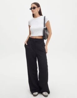 Velvet Tie Front Lace Trim Corset Top -GLASSONS CLOTHING co marly wide leg pant black front pw71767pln 3