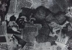 Print Mesh Mini Skirt -GLASSONS CLOTHING co meshka mesh mini skirt newsprint imagefront ss151478prt