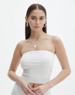 Contrast Rib Knit Bandeau