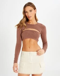 Oversized Knit Jumper 33 Oversized Knit Jumper -GLASSONS CLOTHING co midas shrug shiitake front kl54070cre