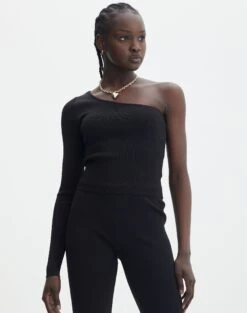 Thin Waistband Straight Leg Jean 28 Thin Waistband Straight Leg Jean -GLASSONS CLOTHING co odus one shoulder knit black front kl94384vn